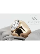 Kubický zirkón. Originál Vintage 14K Produkt s ružovým zlatým krúžkom Vintage šperky VRC296R